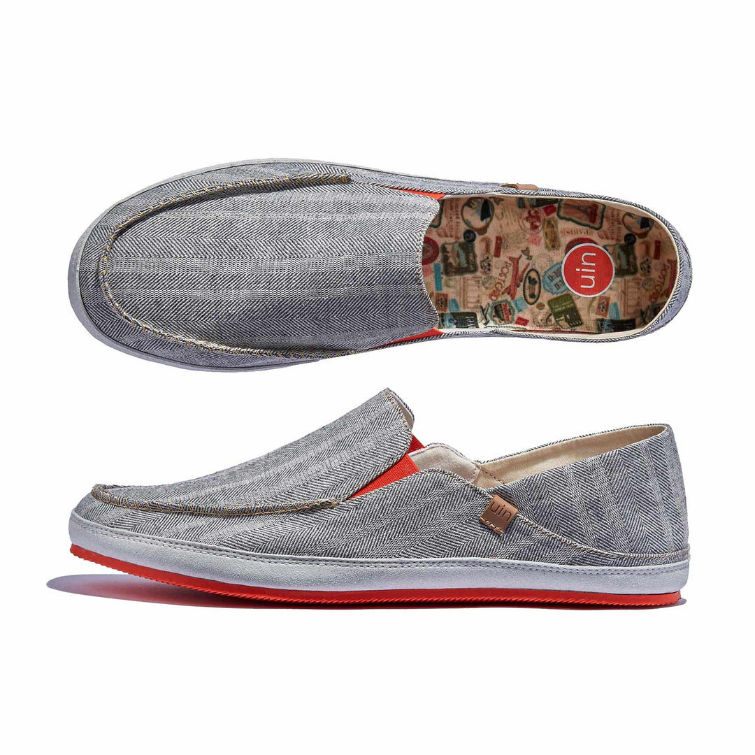 UIN Footwear Men Light Grey Formentera II Men Canvas loafers