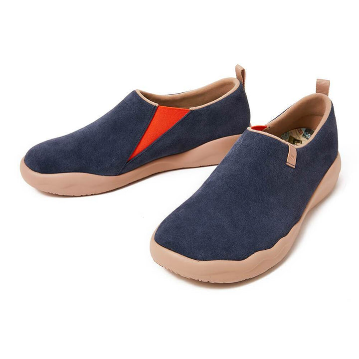 UIN Footwear Men (Pre-sale) Toledo II Deep Blue Cow Suede Men Canvas loafers