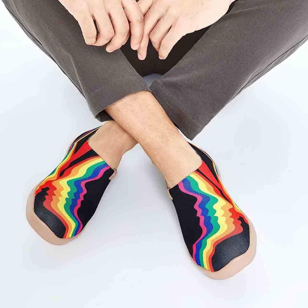 UIN Footwear Men Rainbow Love Black Men Canvas loafers