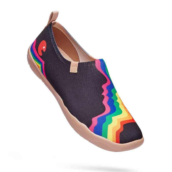 UIN Footwear Men Rainbow Love Black Men Canvas loafers