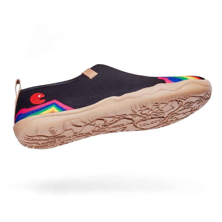 UIN Footwear Men Rainbow Love Black Men Canvas loafers