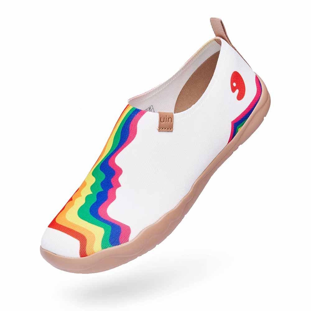 UIN Footwear Men Rainbow Love White Men Canvas loafers