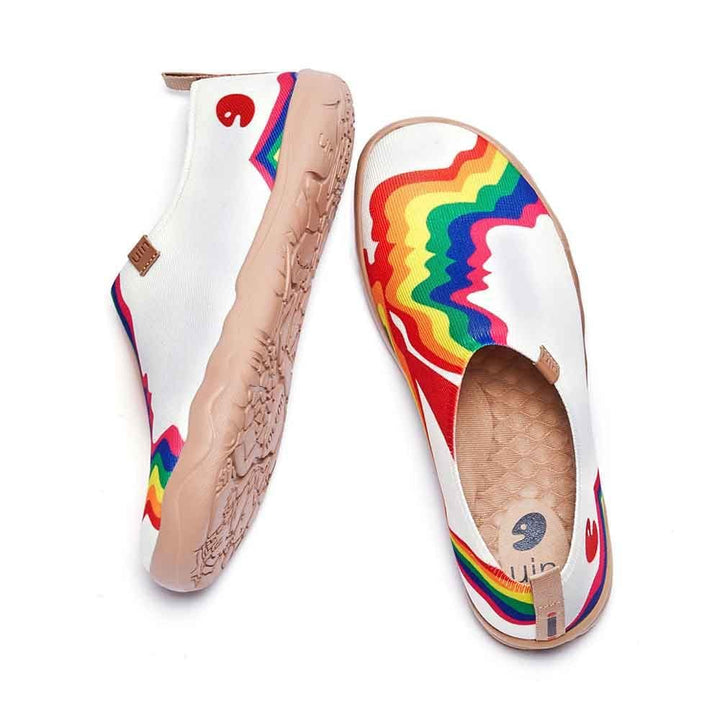 UIN Footwear Men Rainbow Love White Men Canvas loafers