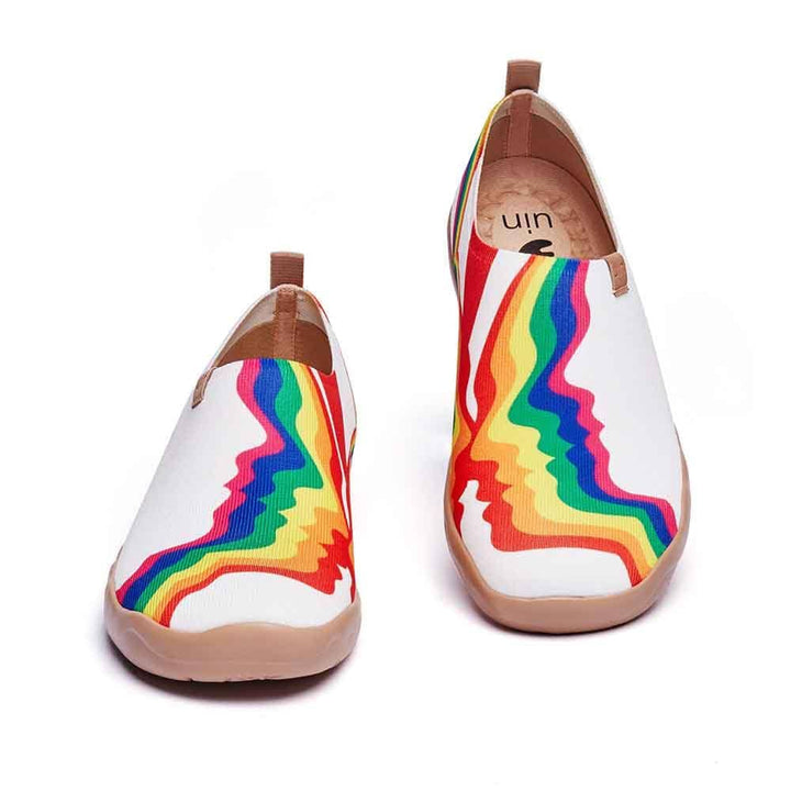 UIN Footwear Men Rainbow Love White Men Canvas loafers