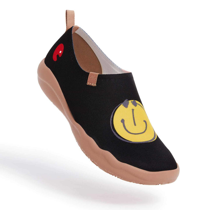 UIN Footwear Men Smiley Black Knitted Men Canvas loafers