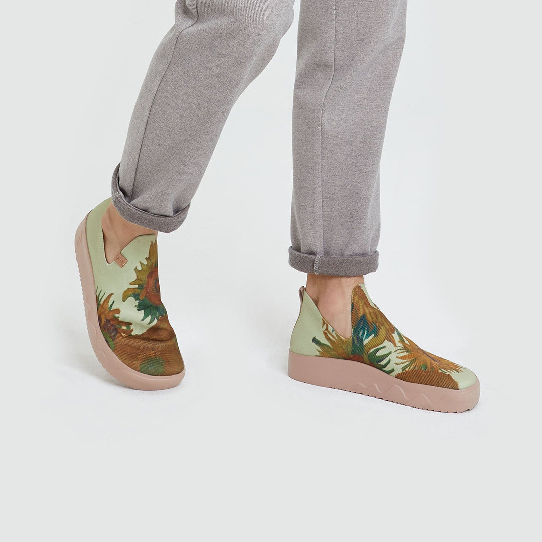 UIN Footwear Men Van Gogh Sunflowers Fuerteventura Men Canvas loafers