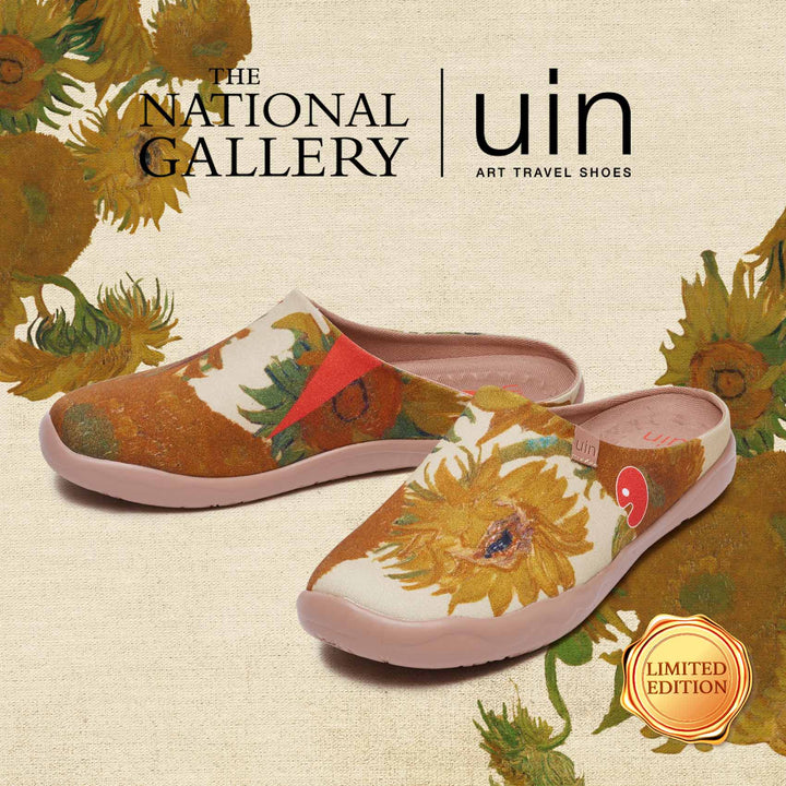 UIN Footwear Men Van Gogh Sunflowers Malaga Slipper Men Canvas loafers