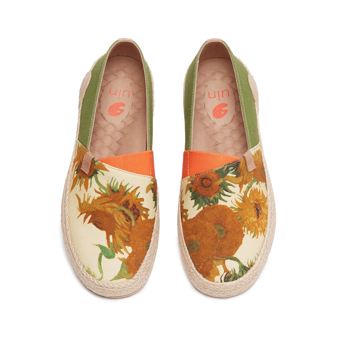 UIN Footwear Men Van Gogh Sunflowers Marbella I Men Canvas loafers