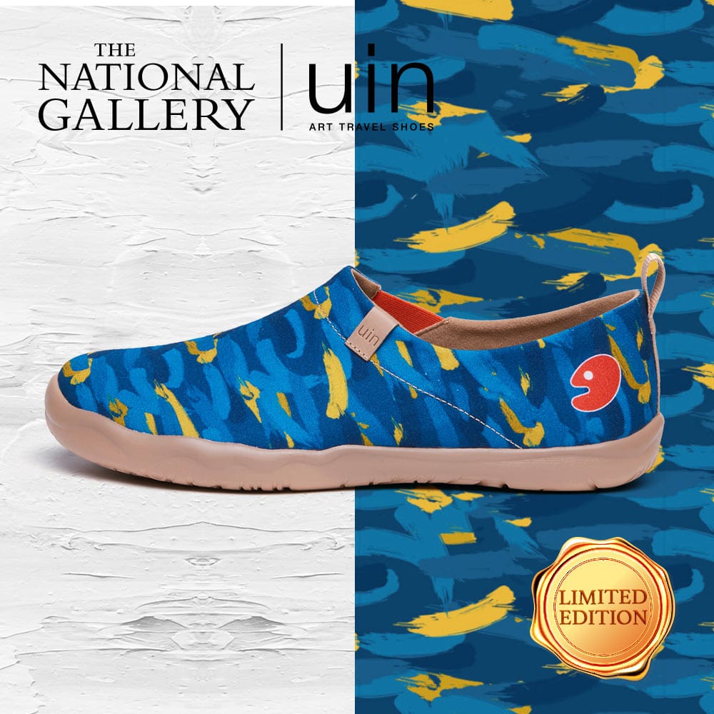 UIN Footwear Men Van Gogh Wheatfield with Cypresses V1 Men Canvas loafers