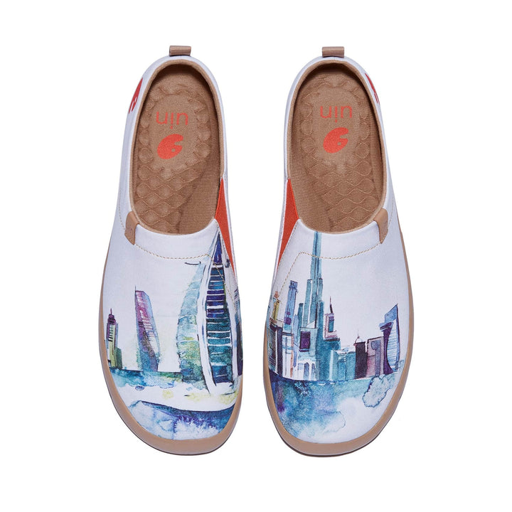 UIN Footwear Men Watercolor Skyline Toledo I Men Canvas loafers