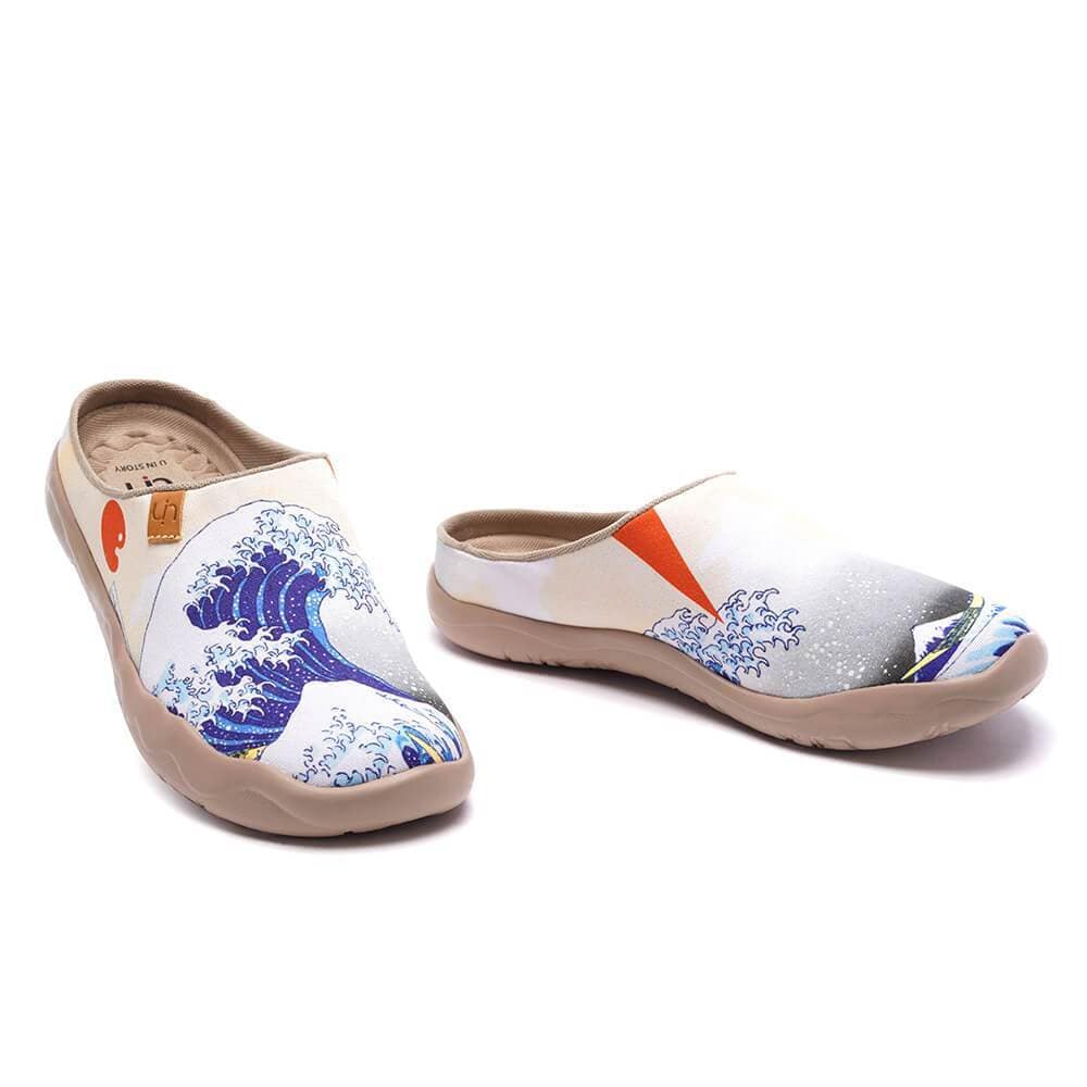 UIN Footwear Women Great Wave off Kanagawa Slipper Canvas loafers