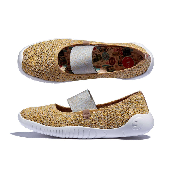 UIN Footwear Women Grey Yellow Menorca VI Women Canvas loafers