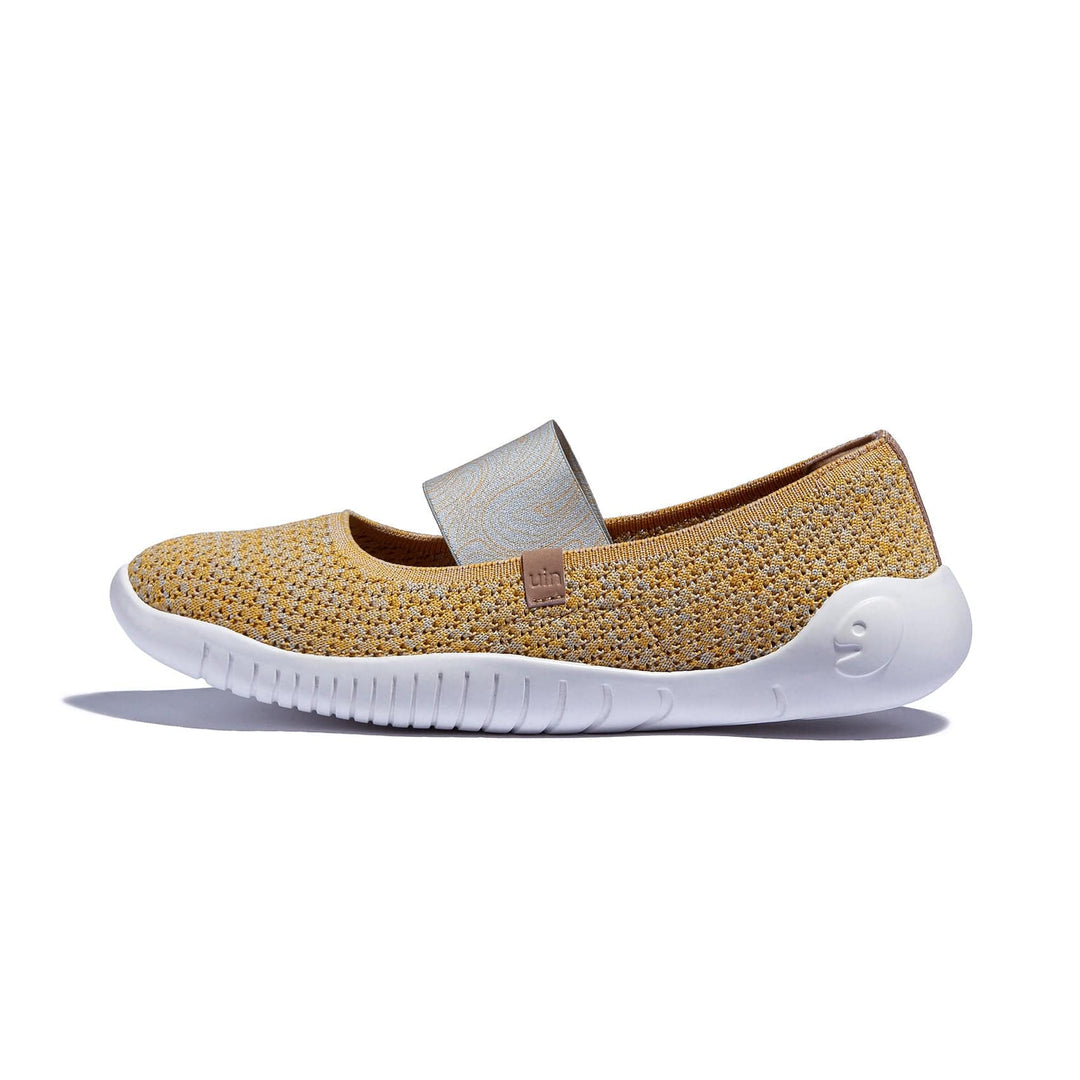 UIN Footwear Women Grey Yellow Menorca VI Women Canvas loafers