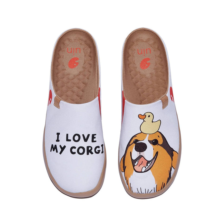 UIN Footwear Women I Love My Corgi Malaga Women Canvas loafers