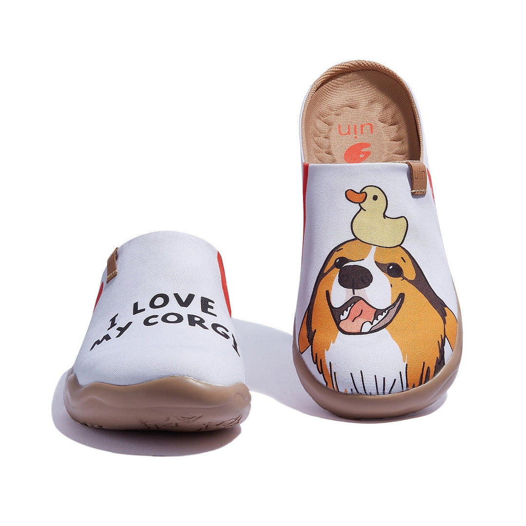 UIN Footwear Women I Love My Corgi Malaga Women Canvas loafers