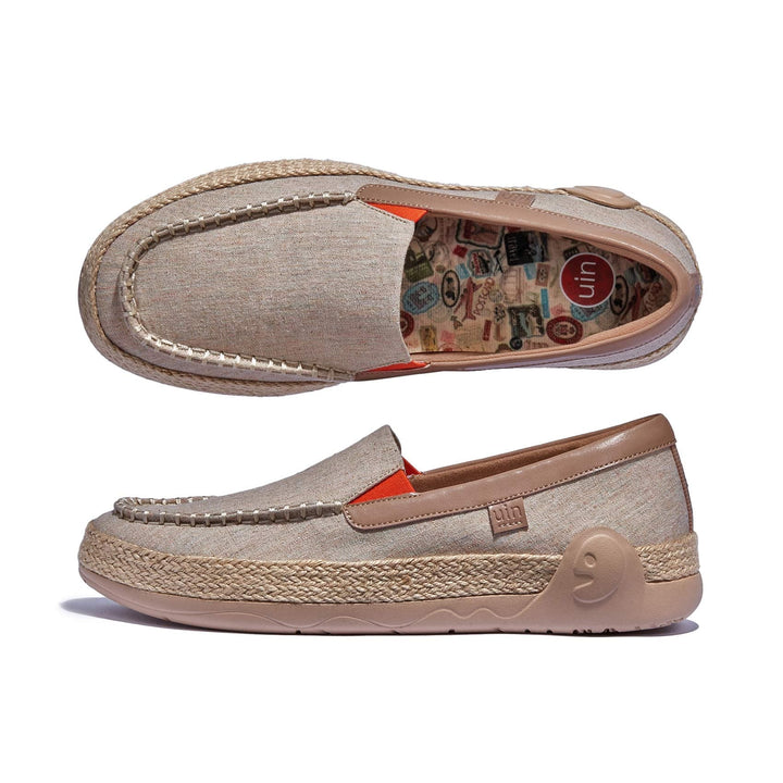 UIN Footwear Women Khaki Brown Marbella V Women Canvas loafers