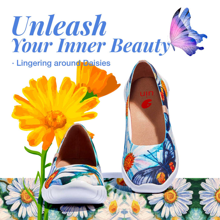 UIN Footwear Women Lingering Around Daisies Menorca III Women Canvas loafers