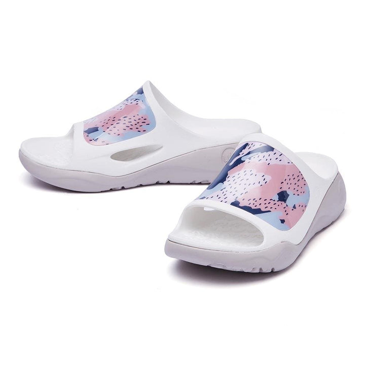 UIN Footwear Women Pink Desert Ibiza Slides Canvas loafers