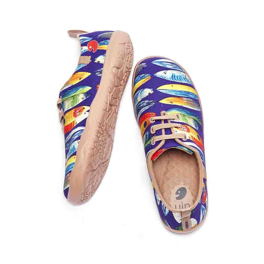 UIN Footwear Women Shark or Surfboard Canvas loafers