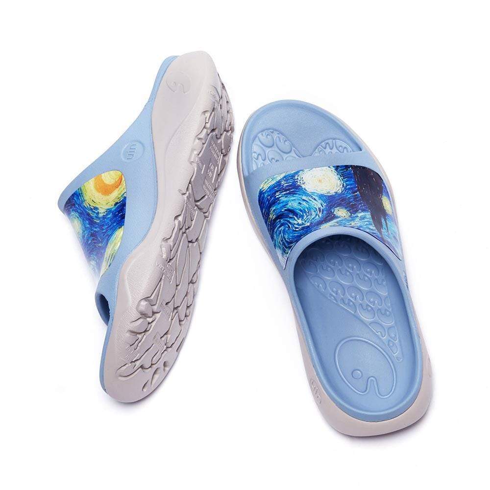 UIN Footwear Women Starry Night Ibiza Slides Canvas loafers