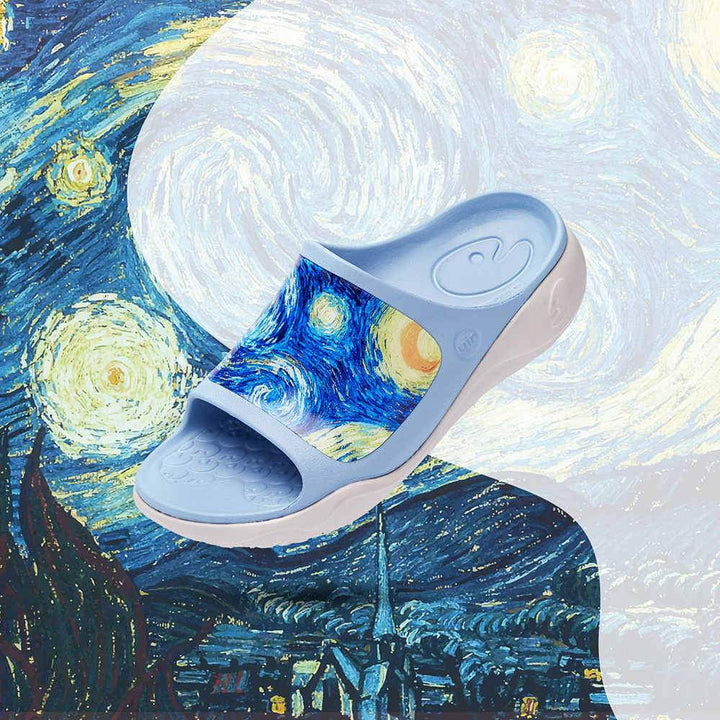 UIN Footwear Women Starry Night Ibiza Slides Canvas loafers