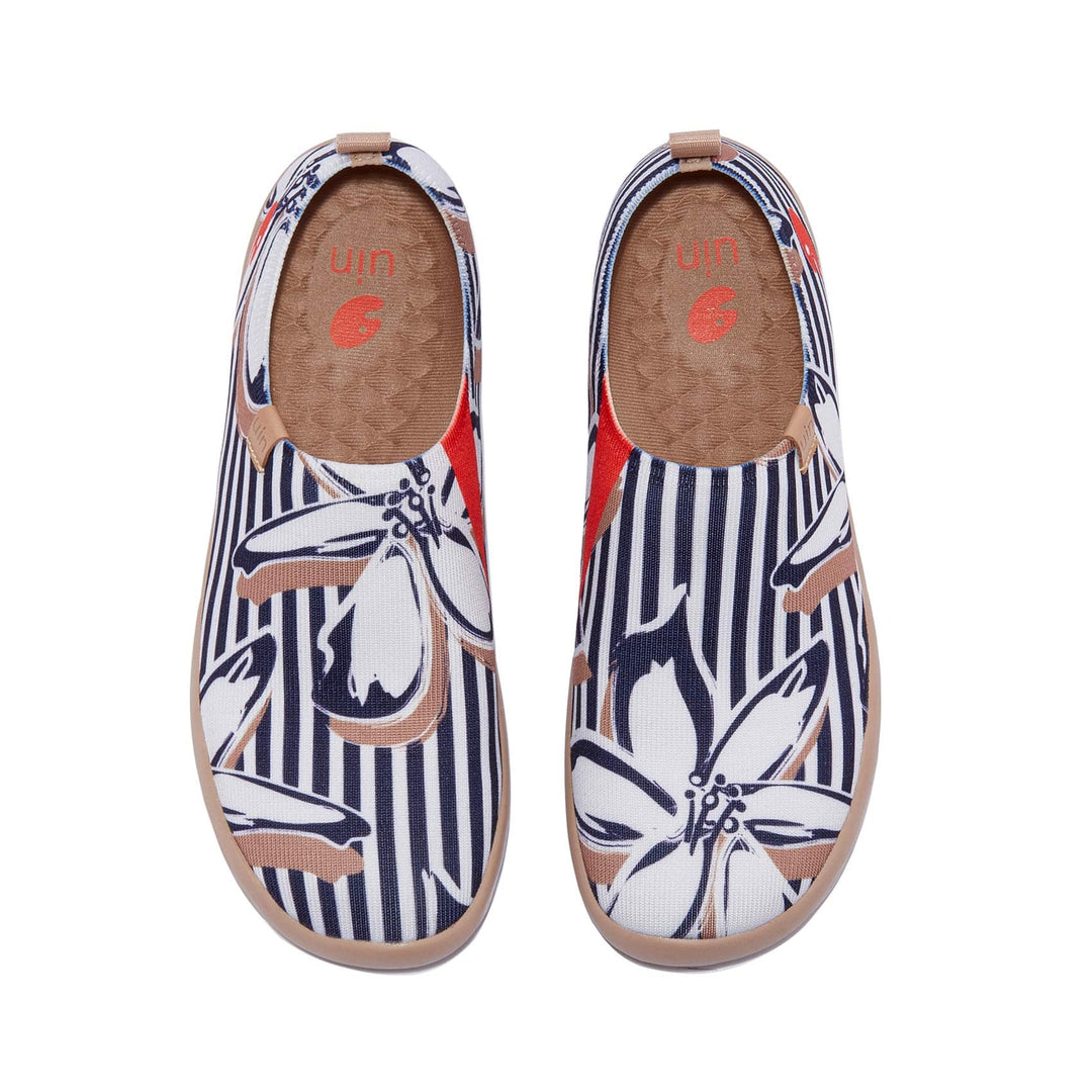 UIN Footwear Women Striped Flowers Toledo I Women Canvas loafers