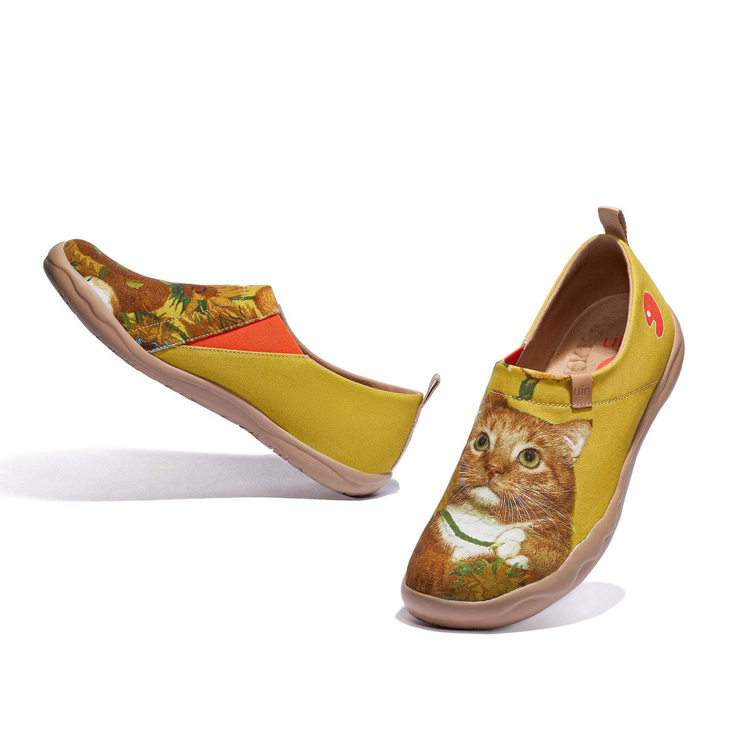 UIN Footwear Women Sunflowers and Cat Toledo I Women Canvas loafers