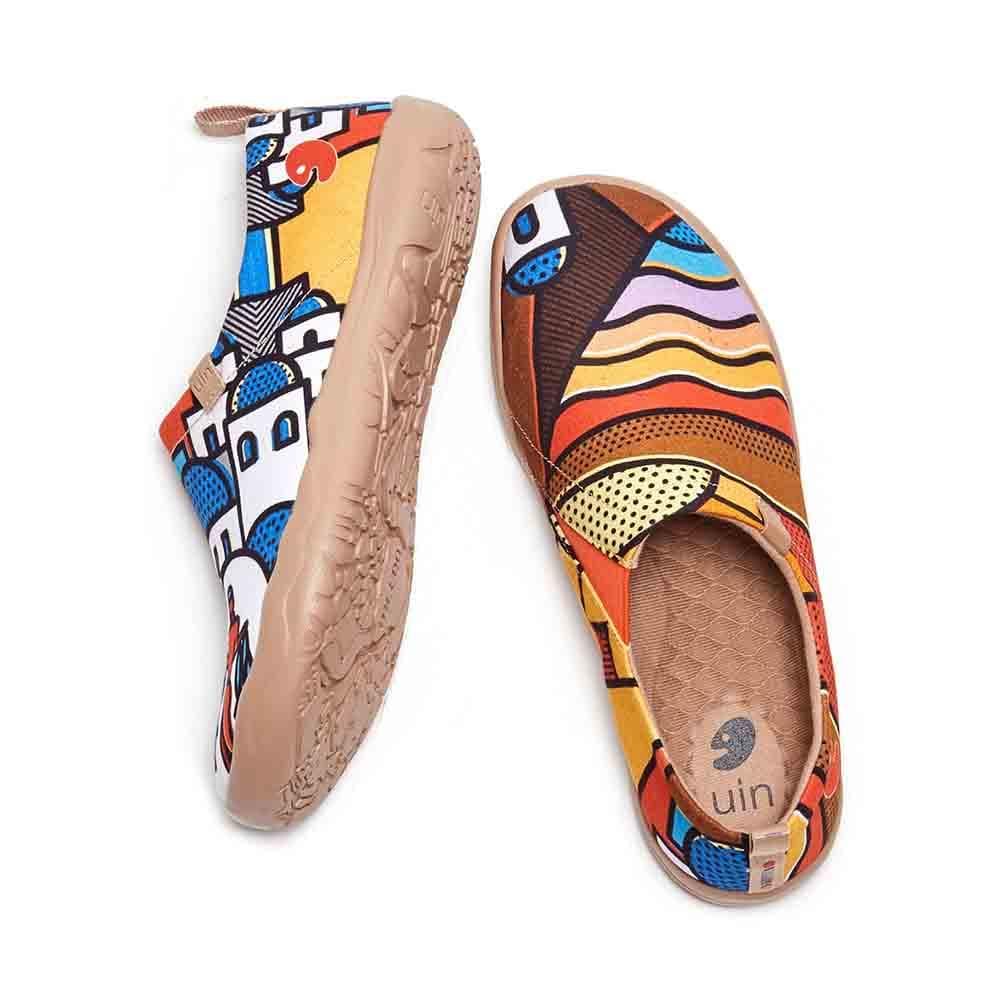 UIN Footwear Women Sunset in Santorini Canvas loafers