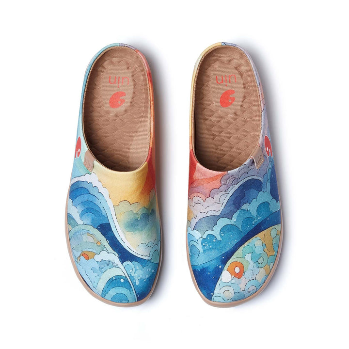 UIN Footwear Women Sunset Over the Sea Malaga Women Canvas loafers