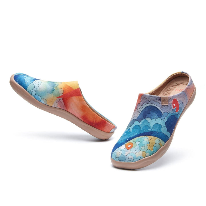 UIN Footwear Women Sunset Over the Sea Malaga Women Canvas loafers