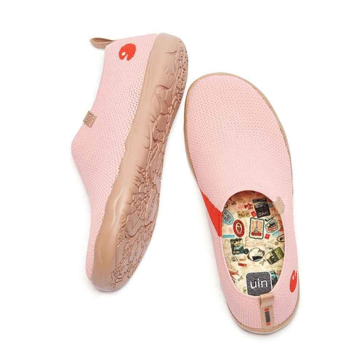 UIN Footwear Women Toledo Knitted Crystal Rose Canvas loafers