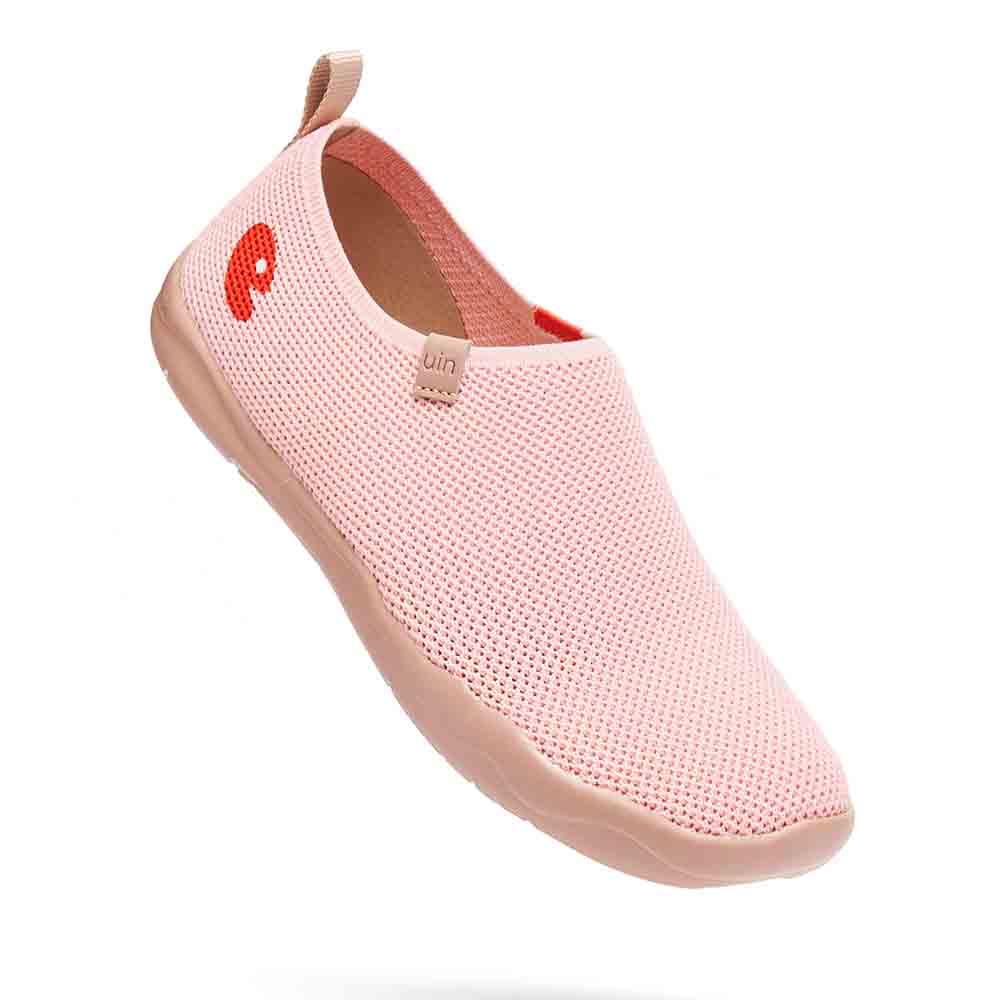 UIN Footwear Women Toledo Knitted Crystal Rose Canvas loafers