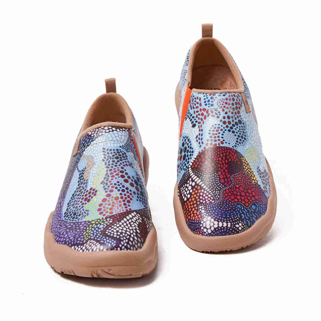 UIN Footwear Women Underwater Mosaic Canvas loafers