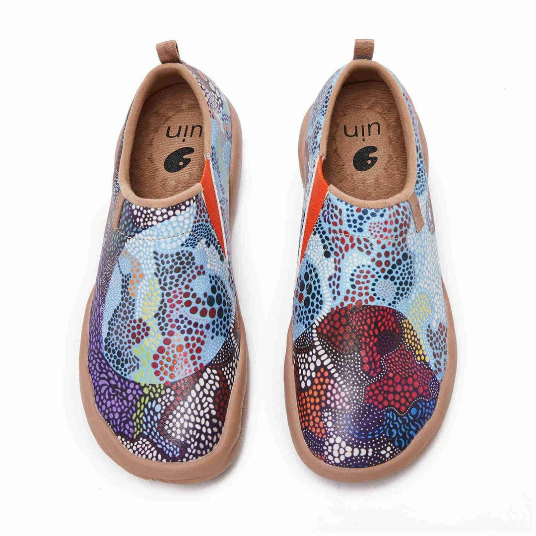 UIN Footwear Women Underwater Mosaic Canvas loafers