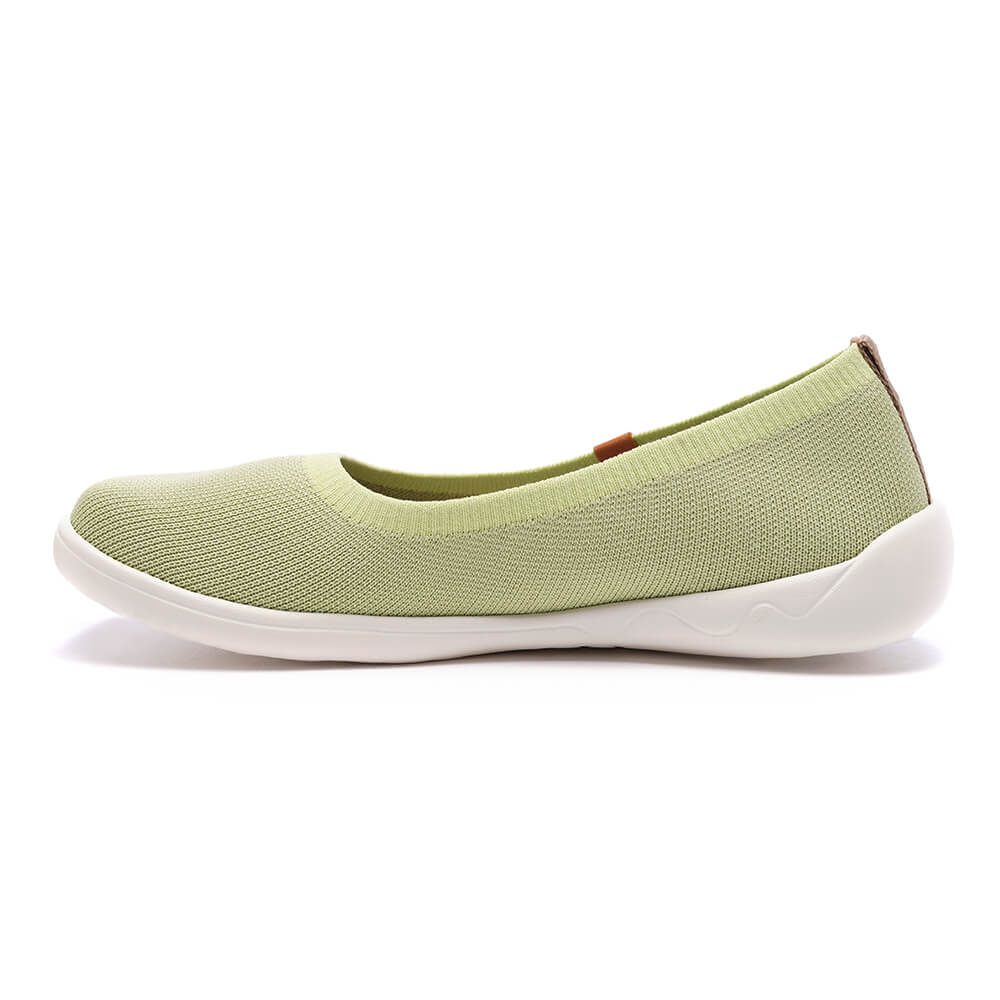 UIN Footwear Women Valencia Knitted Light Green Canvas loafers