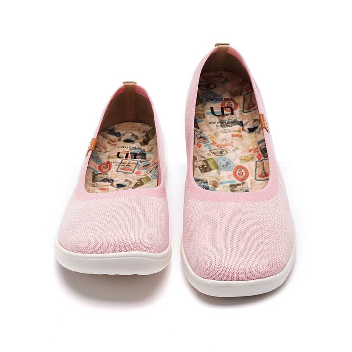 UIN Footwear Women Valencia Knitted Pink Canvas loafers