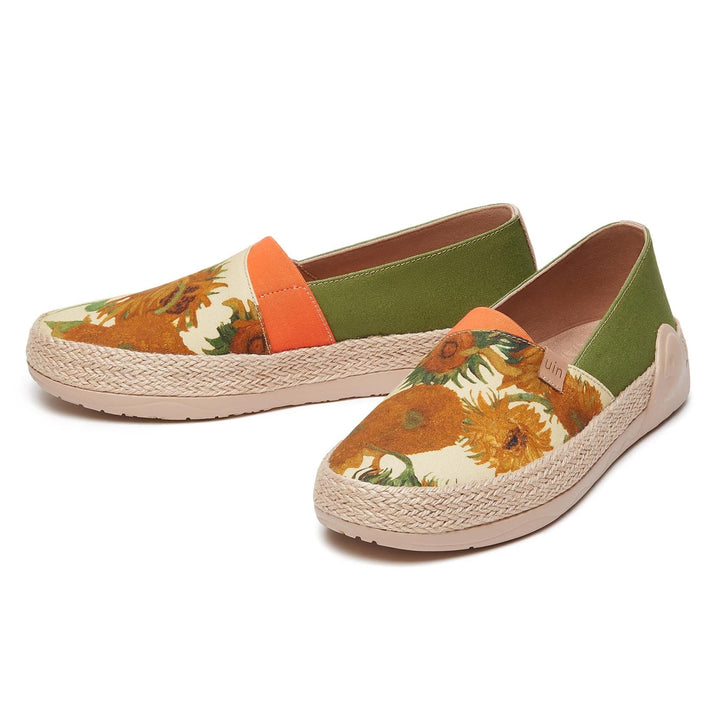 UIN Footwear Women Van Gogh Sunflowers Marbella I Women Canvas loafers