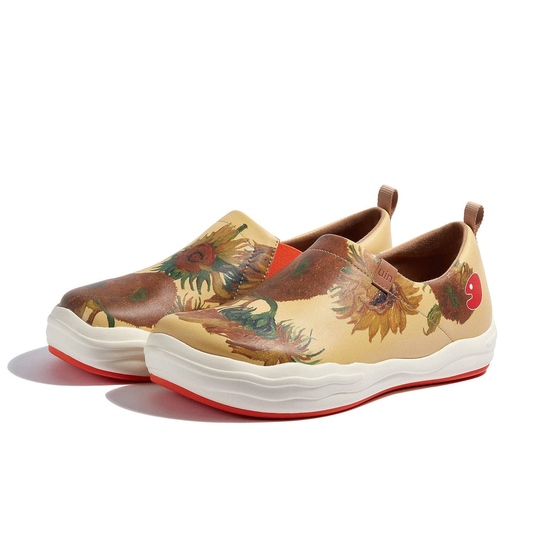 UIN Footwear Women Van Gogh Sunflowers Toledo VIII Women Canvas loafers