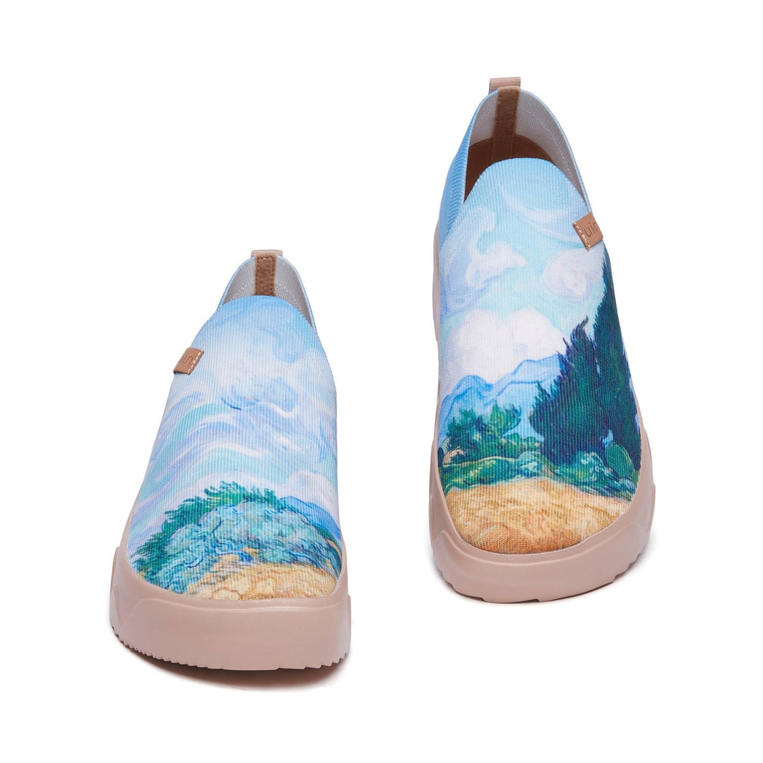 UIN Footwear Women Van Gogh Wheatfield with Cypresses Fuerteventura Women Canvas loafers